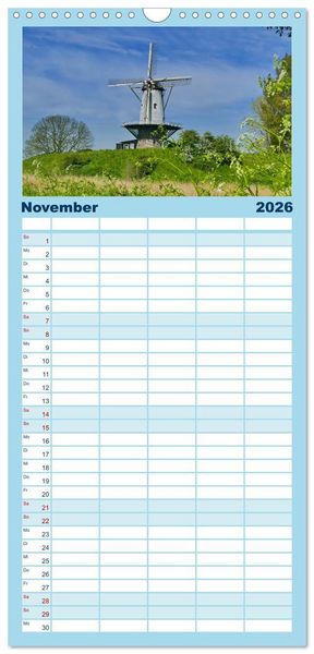 Produktbild: Familienplaner 2026 - Zeeland - Wasser, Sand und Meer mit 5 Spalten (Wandkalender, 21 x 45 cm) CALVENDO