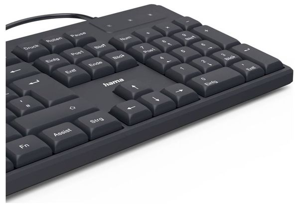 Produktbild: Hama CK-200 USB Tastatur Deutsch, QWERTZ Schwarz Multimediatasten