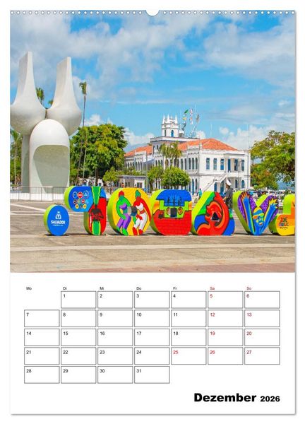 Produktbild: Salvador de Bahia - wundersch&ouml;nes Reiseziel (hochwertiger Premium Wandkalender 2026 DIN A2 hoch), Kunstdruck in Hochglanz