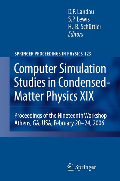Produktbild: Computer Simulation Studies in Condensed-Matter Physics XIX