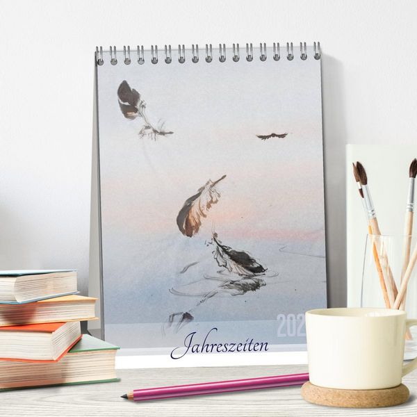 Produktbild: Jahreszeiten in Stil japanischer Malerei - Kunst (Tischkalender 2026 DIN A5 hoch), CALVENDO Monatskalender