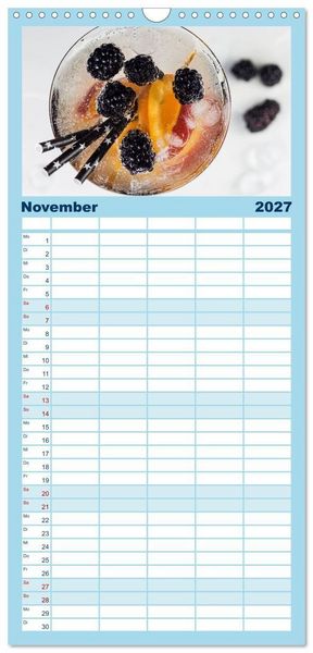 Produktbild: Familienplaner 2027 - Frisches Aromawasser mit 5 Spalten (Wandkalender, 21 x 45 cm) CALVENDO