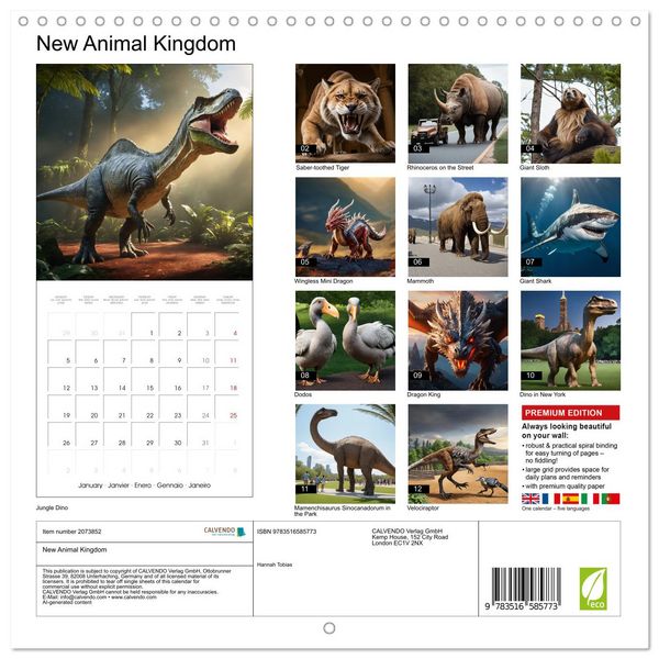 Produktbild: New Animal Kingdom (Wall Calendar 2026 12 &times; 12 Inch) CALVENDO 12 Month Wall Calendar