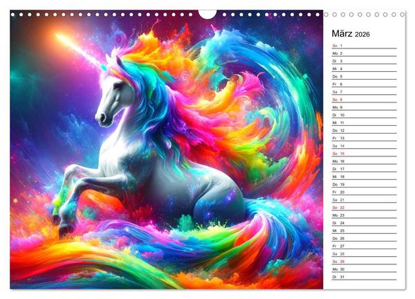 Produktbild: Mythische Wesen - Fabelwesen im Farbenrausch: Ein buntes Spektakel (Wandkalender 2026 DIN A3 quer), CALVENDO Monatskalender