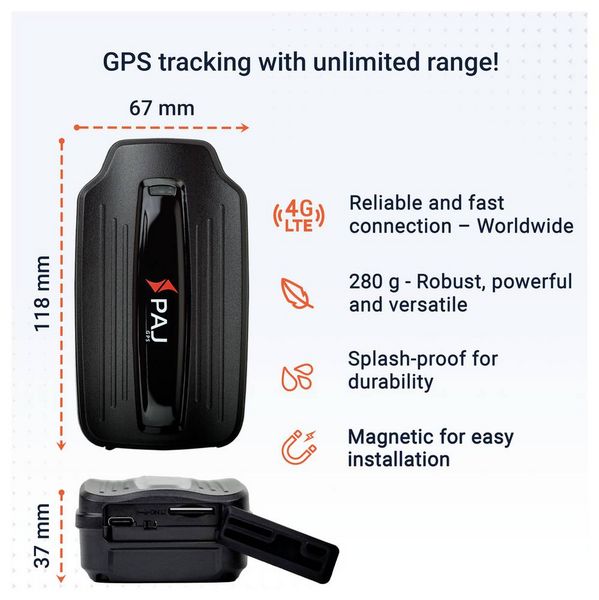 Produktbild: PAJ GPS POWER FINDER 4G GPS Tracker Fahrzeugtracker Schwarz 1St.