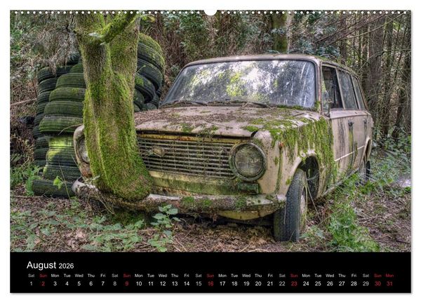 Produktbild: Sleeping Beauties Old Rusty Cars (High Quality Premium Wall Calendar 2026 DIN A2 landscape),CALVENDO 12 Month Wall Calendar