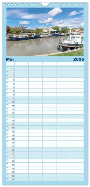 Produktbild: Familienplaner 2026 - Der K&ouml;nigliche Kanal. Die Wasserstra&szlig;e im Languedoc mit 5 Spalten (Wandkalender, 21 x 45 cm) CALVENDO