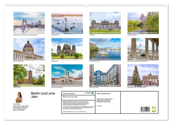 Produktbild: Berlin rund ums Jahr (Wandkalender 2027 DIN A2 quer), CALVENDO Monatskalender