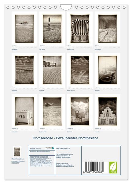 Produktbild: Nordseebrise - Bezauberndes Nordfriesland (Wandkalender 2026 DIN A4 hoch), CALVENDO Monatskalender