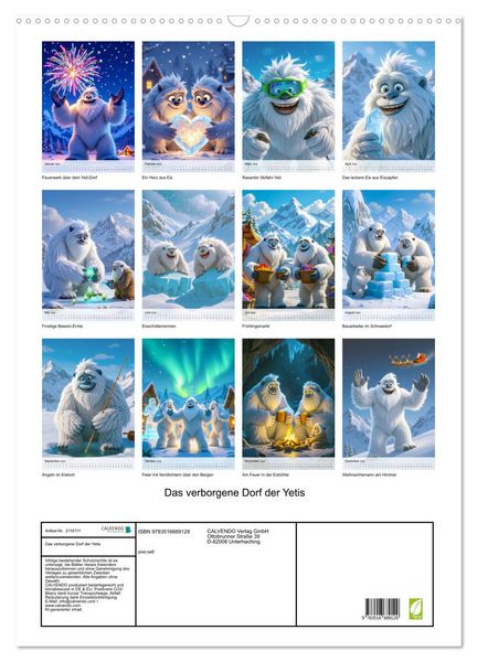 Produktbild: Das verborgene Dorf der Yetis (Wandkalender 2026 DIN A2 hoch), CALVENDO Monatskalender