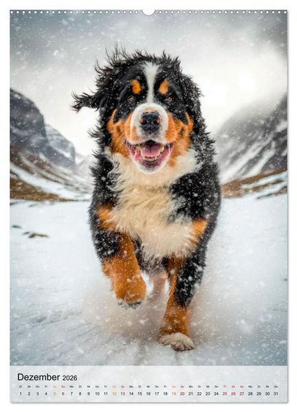 Produktbild: Berner Sennenhund - gutm&uuml;tig und treu (hochwertiger Premium Wandkalender 2026 DIN A2 hoch), Kunstdruck in Hochglanz