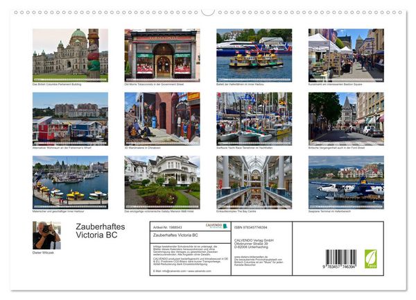 Produktbild: Zauberhaftes Victoria BC (hochwertiger Premium Wandkalender 2026 DIN A2 quer), Kunstdruck in Hochglanz
