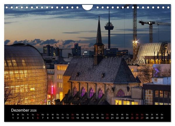 Produktbild: k&ouml;ln dunkelbunt II &ndash; Die Stadt leuchtet! (Wandkalender 2026 DIN A4 quer), CALVENDO Monatskalender