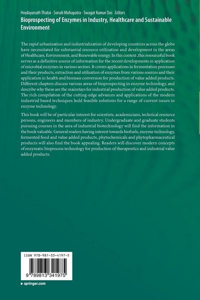 Produktbild: Bioprospecting of Enzymes in Industry, Healthcare and Sustainable Environment