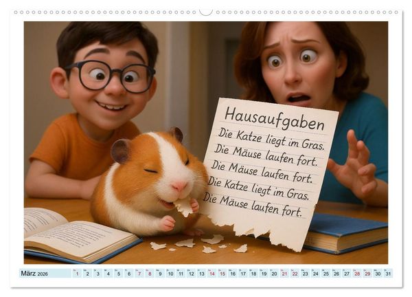 Produktbild: Vom Gl&uuml;ck, ein Nagetier zu sein (Wandkalender 2026 DIN A2 quer), CALVENDO Monatskalender