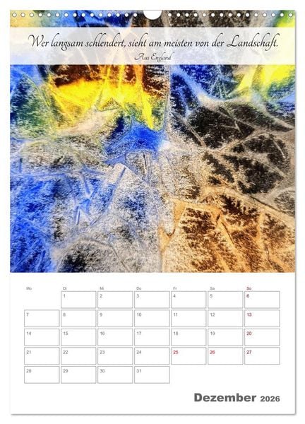 Produktbild: Farben der Achtsamkeit - Farbenreiche Aquarell-Tr&auml;ume mit Zitaten zur inneren Ruhe (Wandkalender 2026 DIN A3 hoch), CALVENDO Monatskalender