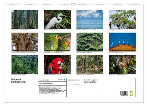 Produktbild: Naturwelt Mittelamerika (Wandkalender 2027 DIN A2 quer), CALVENDO Monatskalender