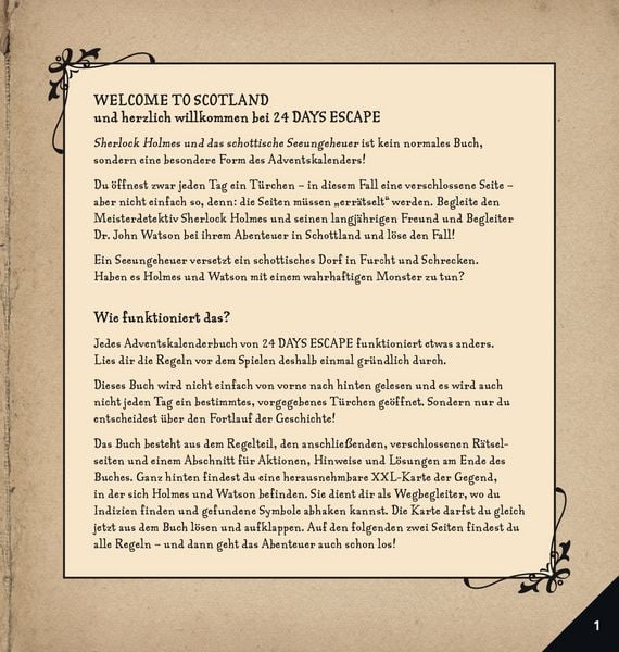 Produktbild: 24 DAYS ESCAPE &ndash; Der Escape Room Adventskalender: Sherlock Holmes und das schottische Seeungeheuer