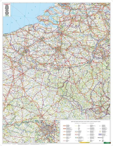 Belgien, Autokarte 1:300.000