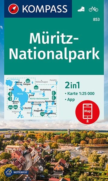Produktbild: KOMPASS Wanderkarte 853 M&uuml;ritz-Nationalpark 1:25.000
