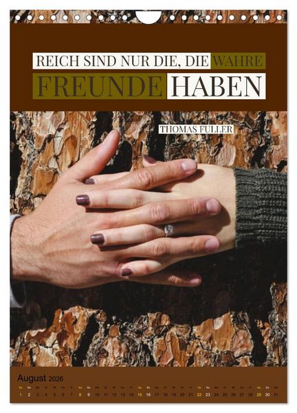 Produktbild: Freundschaft Weisheiten und Zitate (Wandkalender 2026 DIN A4 hoch), CALVENDO Monatskalender