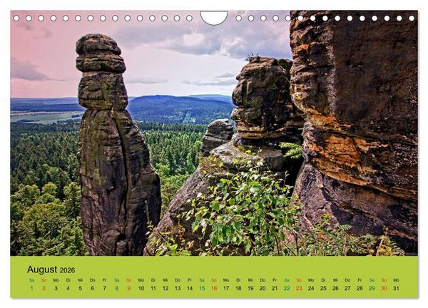 Produktbild: Im Elbsandstein - S&auml;chsisch-b&ouml;hmische Schweiz (Wandkalender 2026 DIN A4 quer), CALVENDO Monatskalender