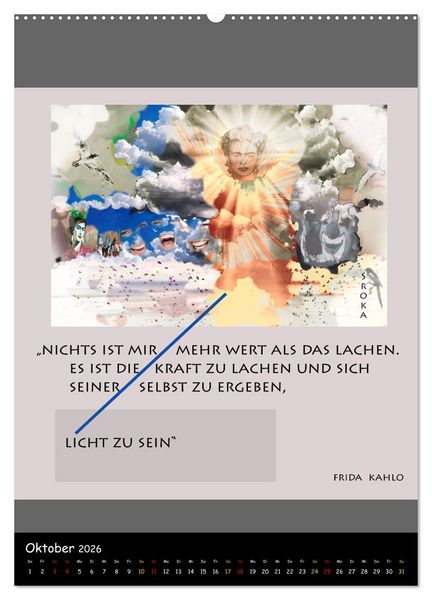 Produktbild: Frida Kahlo - Zitate im Dialog (Wandkalender 2026 DIN A2 hoch), CALVENDO Monatskalender