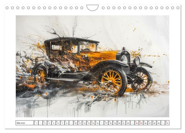 Produktbild: Aquarell Oldtimer (Wandkalender 2026 DIN A4 quer), CALVENDO Monatskalender