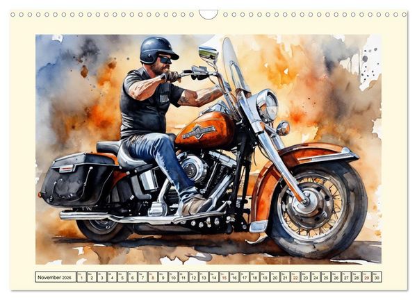 Produktbild: Sehnsucht Motorradfahren (Wandkalender 2026 DIN A3 quer), CALVENDO Monatskalender