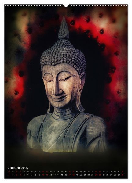 Produktbild: Die Welt mit Buddha (hochwertiger Premium Wandkalender 2026 DIN A2 hoch), Kunstdruck in Hochglanz