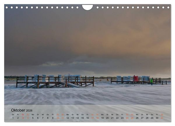 Produktbild: am strand von SANKT PETER-ORDING (Wandkalender 2026 DIN A4 quer), CALVENDO Monatskalender