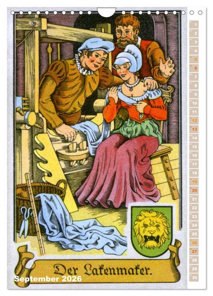 Produktbild: Altes Handwerk: Historische Zeichnungen neu entdeckt (Wandkalender 2026 DIN A4 hoch), CALVENDO Monatskalender