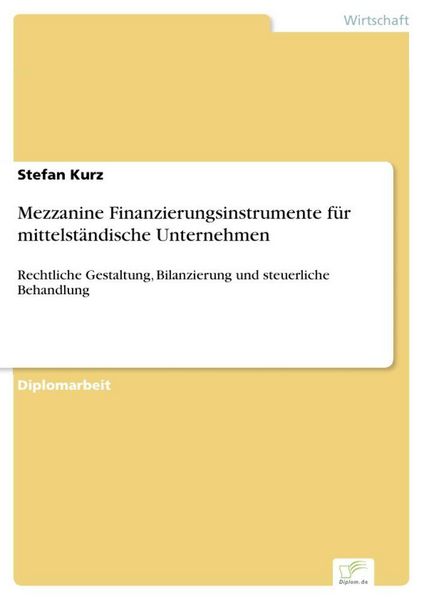 Produktbild: Mezzanine Finanzierungsinstrumente f&uuml;r mittelst&auml;ndische Unternehmen