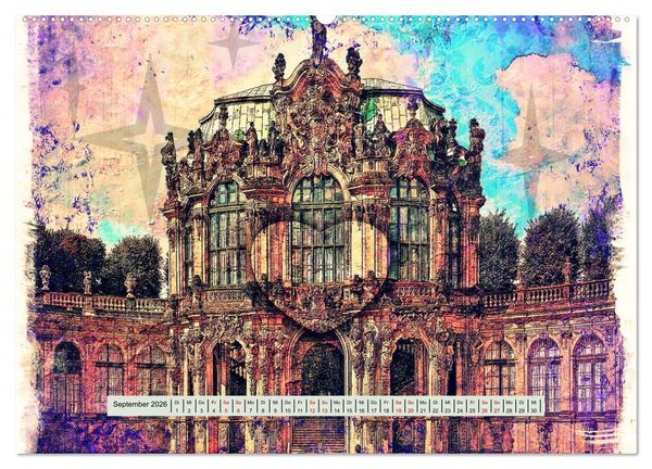Produktbild: Gr&uuml;&szlig;e aus Dresden (hochwertiger Premium Wandkalender 2026 DIN A2 quer), Kunstdruck in Hochglanz