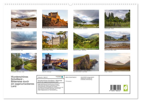Produktbild: Wundersch&ouml;nes Schottland - Bilderreise durch ein sagenumwobenes Land (hochwertiger Premium Wandkalender 2026 DIN A2 quer), Kunstdruck in Hochglanz