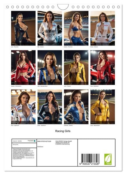 Produktbild: Racing Girls (Wandkalender 2026 DIN A4 hoch), CALVENDO Monatskalender