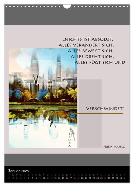 Produktbild: Frida Kahlo - Zitate im Dialog (Wandkalender 2025 DIN A3 hoch), CALVENDO Monatskalender
