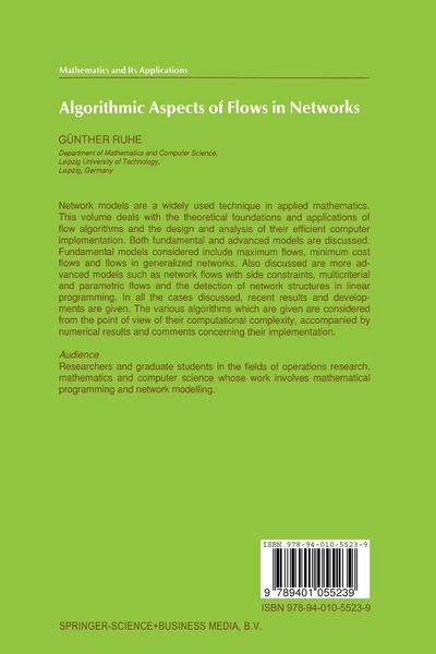 Produktbild: Algorithmic Aspects of Flows in Networks
