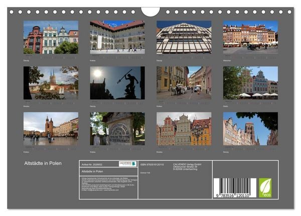Produktbild: Altst&auml;dte in Polen (Wandkalender 2026 DIN A4 quer), CALVENDO Monatskalender