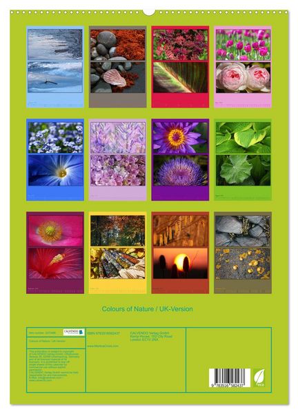 Produktbild: Colours of Nature / UK-Version (High Quality Premium Wall Calendar 2026 DIN A2 portrait),CALVENDO 12 Month Wall Calendar