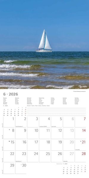 Produktbild: Seeblick 2026 - Broschürenkalender 30x30 cm (30x60 geöffnet) - Kalender mit Platz für Notizen - Sea View - Bildkalender - Wandplaner - Wandkalender