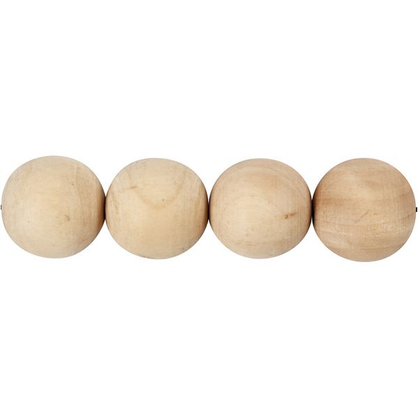 Produktbild: Creativ Company Holzperle, D 30 mm, Lochgr&ouml;&szlig;e 5 mm, 4 Stk