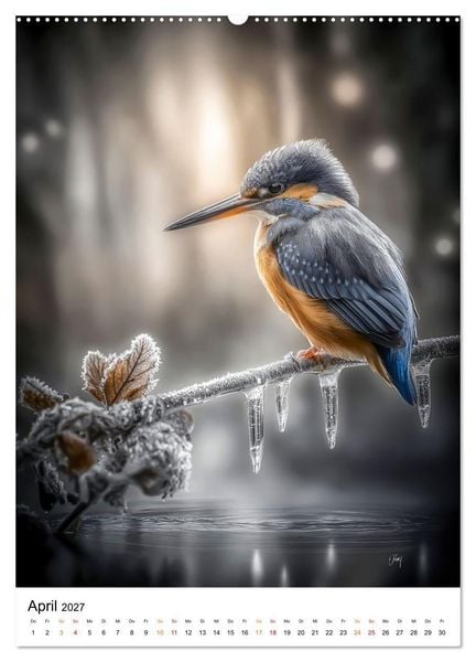 Produktbild: Tiere im Winter - eisige Eleganz (hochwertiger Premium Wandkalender 2027 DIN A2 hoch), Kunstdruck in Hochglanz