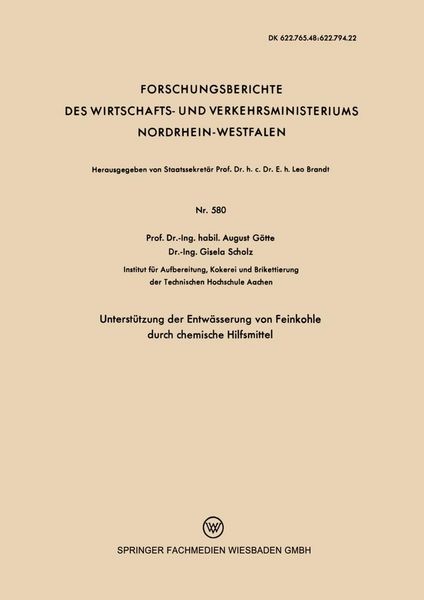 Produktbild: Unterst&uuml;tzung der Entw&auml;sserung von Feinkohle durch chemische Hilfsmittel