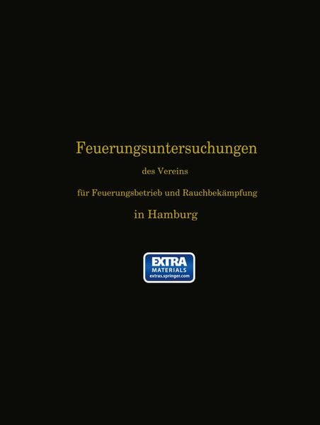 Produktbild: Feuerungsuntersuchungen des Vereins f&uuml;r Feuerungsbetrieb und Rauchbek&auml;mpfung in Hamburg