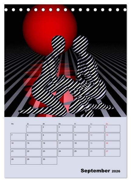 Produktbild: OpArt und mehr (Tischkalender 2026 DIN A5 hoch), CALVENDO Monatskalender
