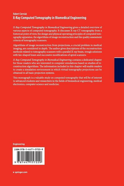 Produktbild: X-Ray Computed Tomography in Biomedical Engineering