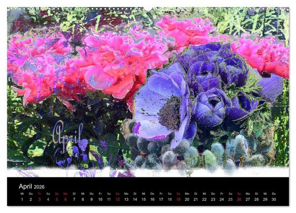Produktbild: Blumen - Digital (Wandkalender 2026 DIN A2 quer), CALVENDO Monatskalender