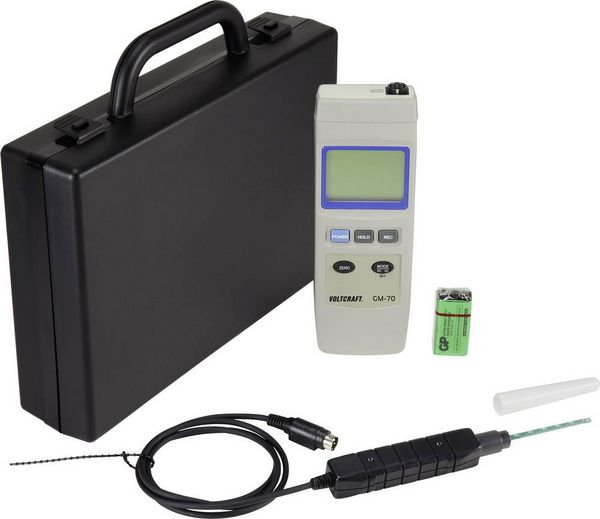 Produktbild: VOLTCRAFT GM-70 Magnetfeld Analyseger&auml;t bis 3 Tesla, AC / DC, max 60 Hz, Aufl&ouml;sung 0.1 mT, &plusmn;5%