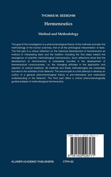 Produktbild: Hermeneutics. Method and Methodology